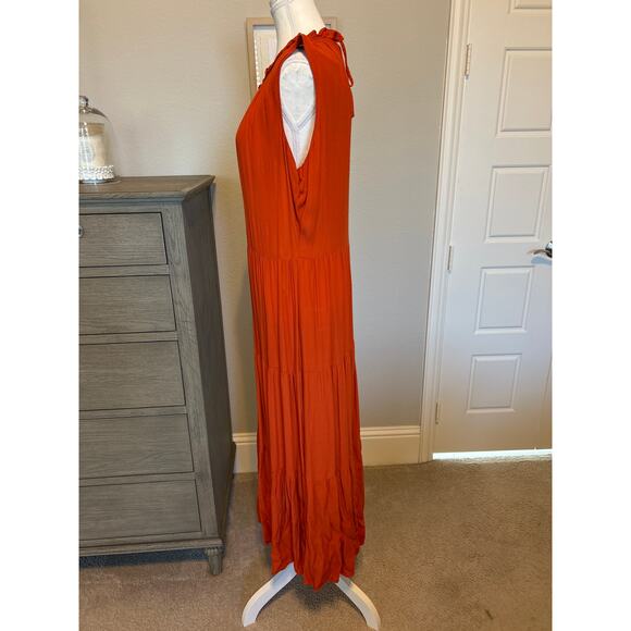Calvin Klein | Orange Tiered Maxi Dress | 12 - Picture 9 of 15